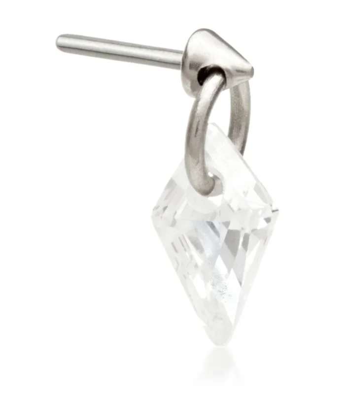 TI THREADLESS ATTACHMENT WITH KITE SHAPE GEM CHARM