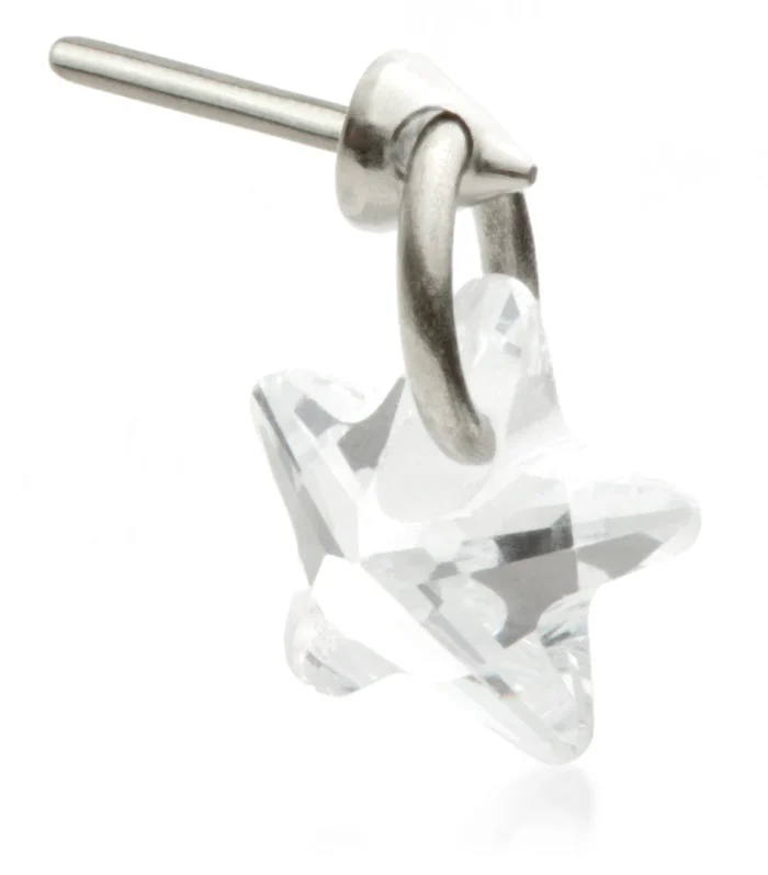 TI THREADLESS ATTACHMENT WITH STAR SHAPED GEM CHARM