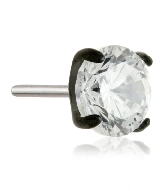 EVIL BLACK TITANIUM THREADLESS PRONG SET GEM-3-CR ATTACHMENT