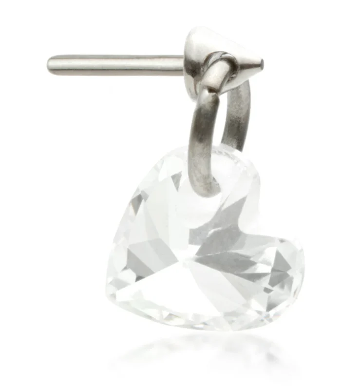 TI THREADLESS ATTACHMENT WITH HEART SHAPED GEM CHARM