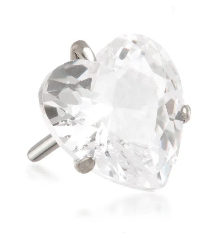 TI THREADLESS PRONG-SET HEART ATTACHMENT