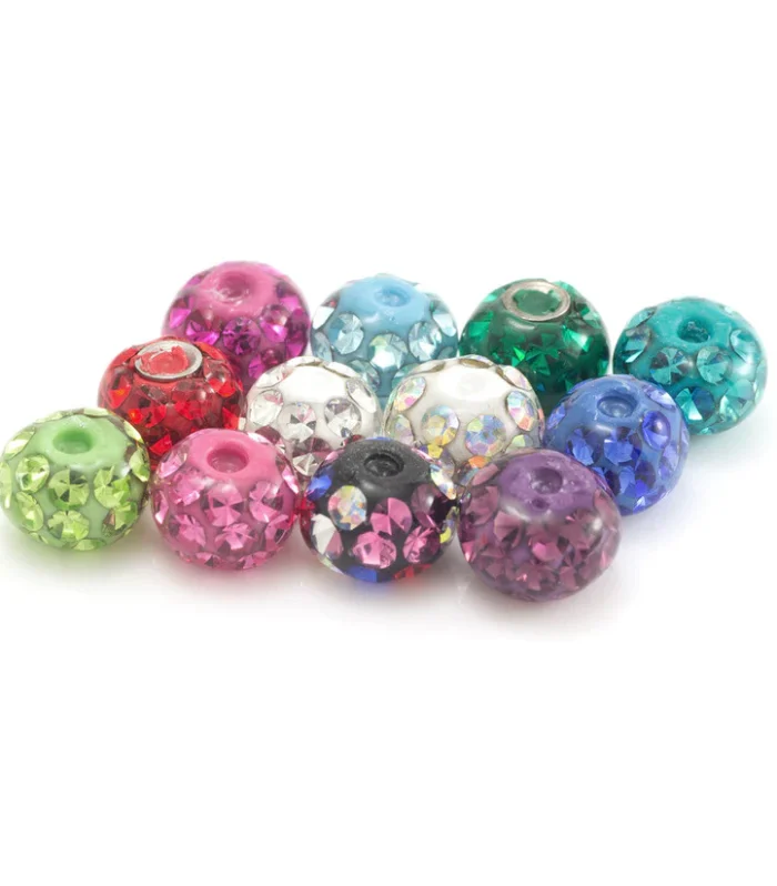 External Thread Multi Gem Resin Coated Balls