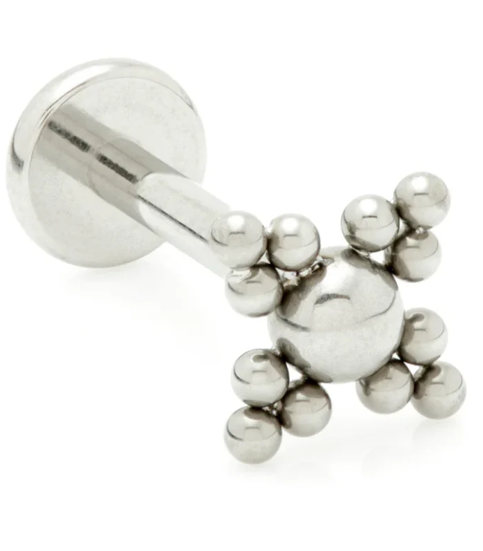 Internal Ti Ball With 4 Tri Bead Cluster Labret