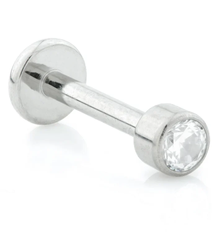Internal Ti Micro Labret with Bezel Set Gem Disk (1.2mm)