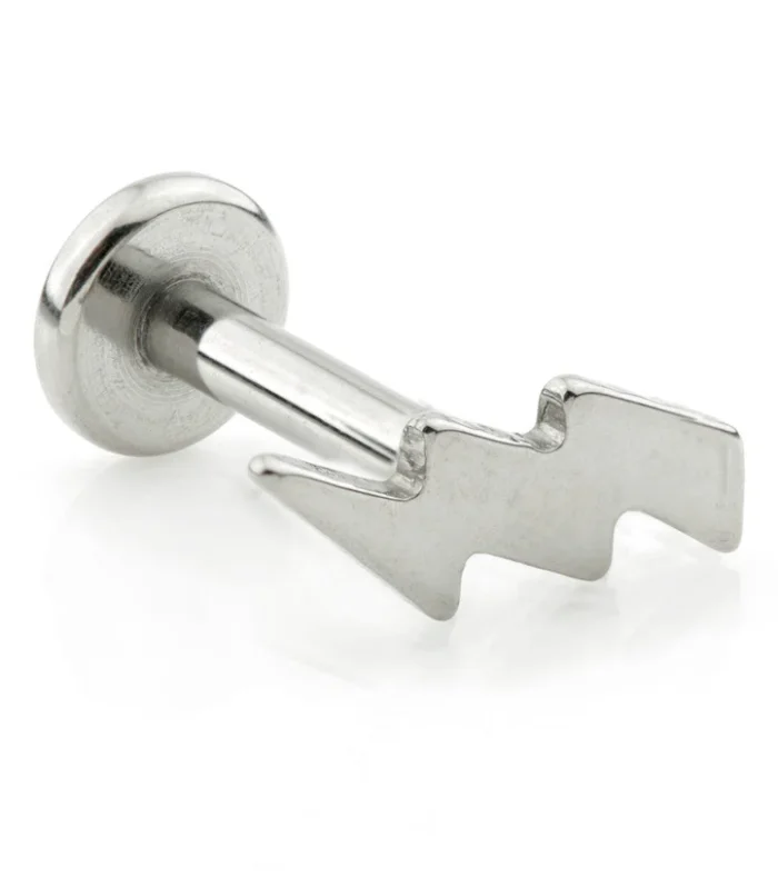 Internal Ti Micro Labret with Long Lightning Bolt