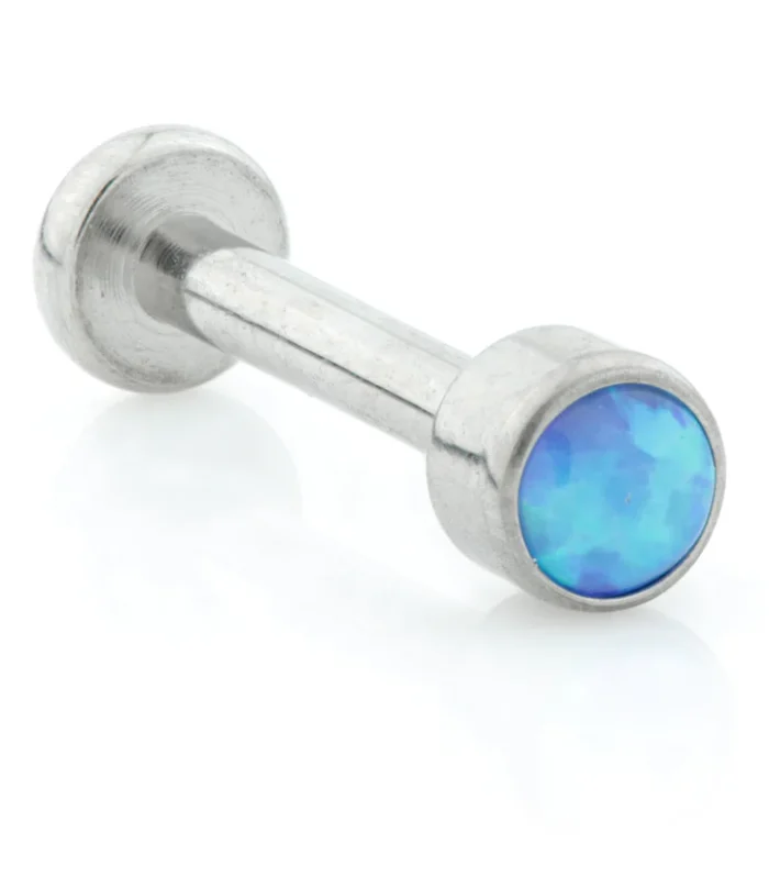 Internal Titanium Micro Labret with Opal Bezel Set Disk (1.2mm)