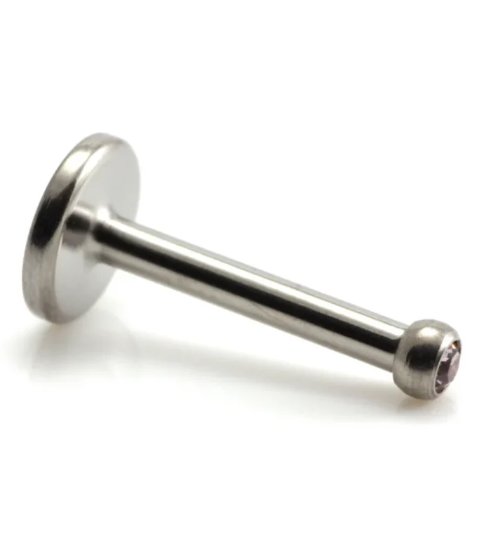 Old School Titanium Internal Thread Gem Micro Labret