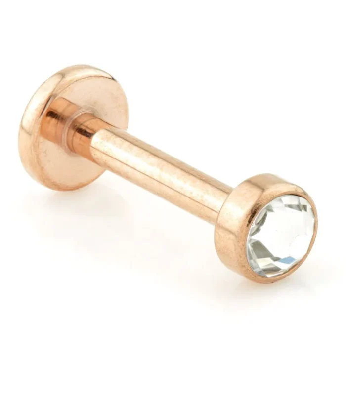 Rose Gold Internal Ti Micro Gem Disk Labret