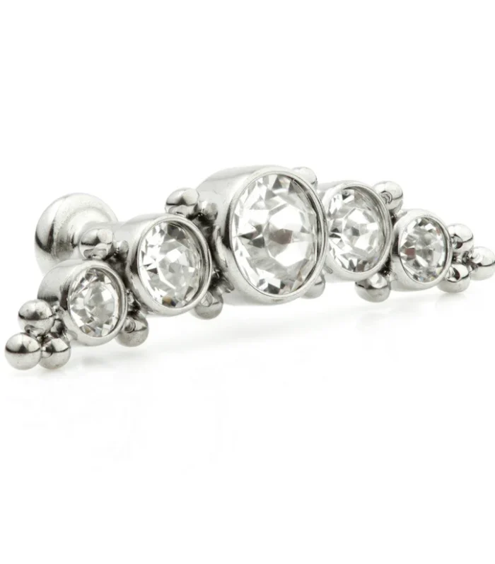Ti Couture Internal Labret with Gem Crescent 3mm Base 1.2mm (0.8mm)