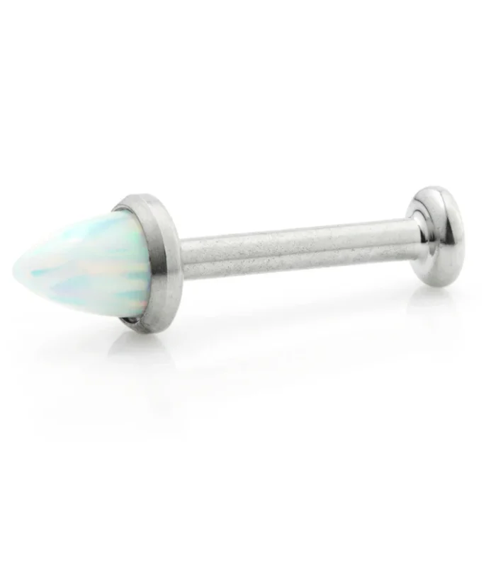 Ti Couture Internal Thread Opal Cone Micro Small Base Labret - 1.2mm