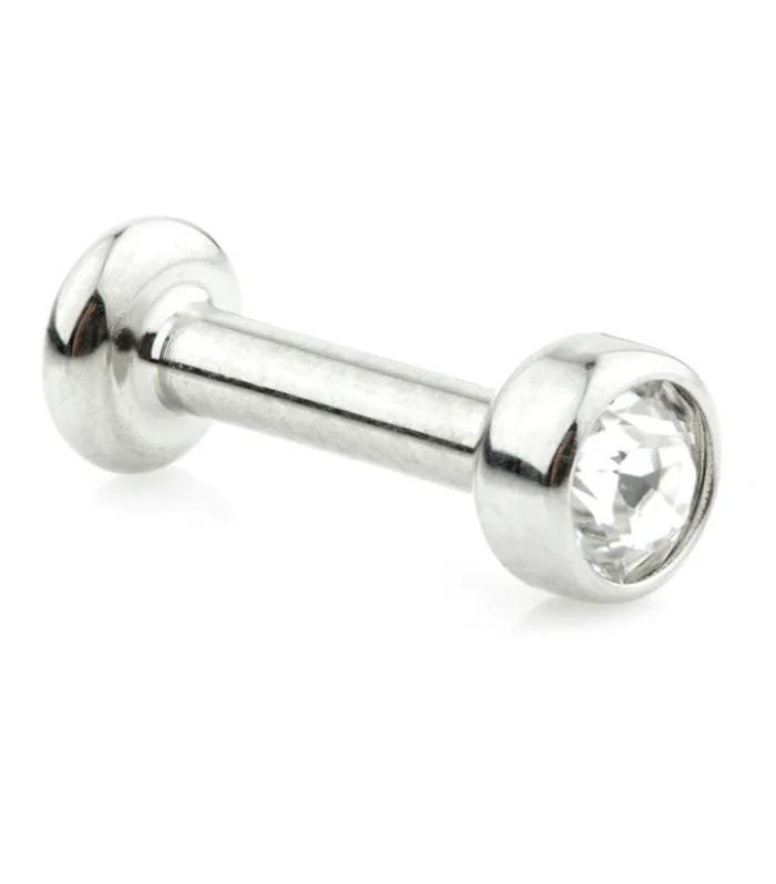 Ti Couture Internal 1.2mm Labrets with Facetted Gem Disk (0.8mm Thread)