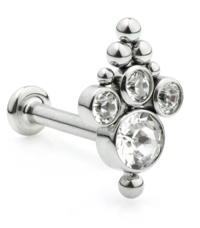 Ti Couture Internal Labrets Caeli Gem Cluster 3mm Base 1.2mm (0.8mm)