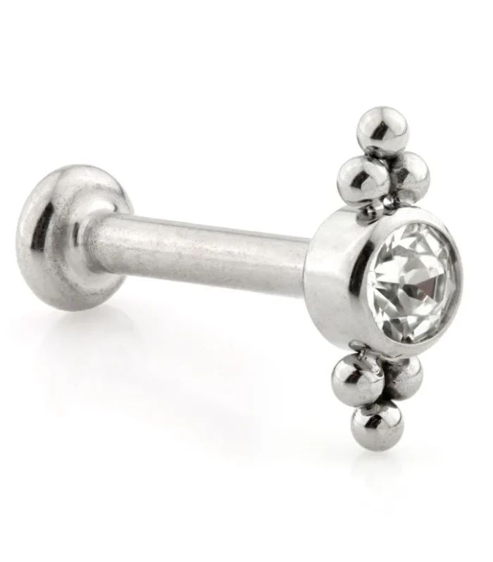 Ti Couture Internal Labrets Gem Dot 3mm Base 1.2mm (0.8mm)