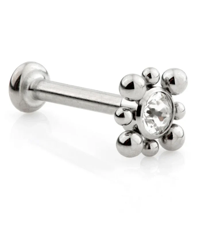 Ti Couture Internal Ti Labrets Gem Dot-Square 1.2mm (0.8mm)