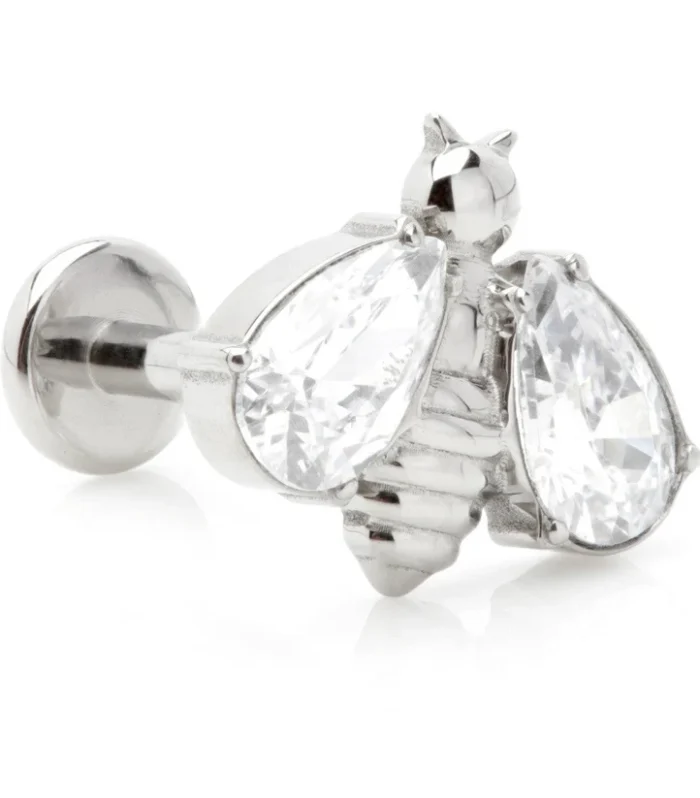 Ti Internal Labret with Jewelled Bee Attachment