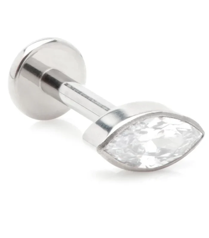 Ti Internal Labret with Jewelled Bezel Marquise Attachment