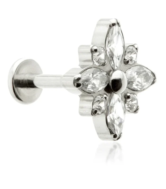 Ti Internal Labret with Monogram Flower Attachment