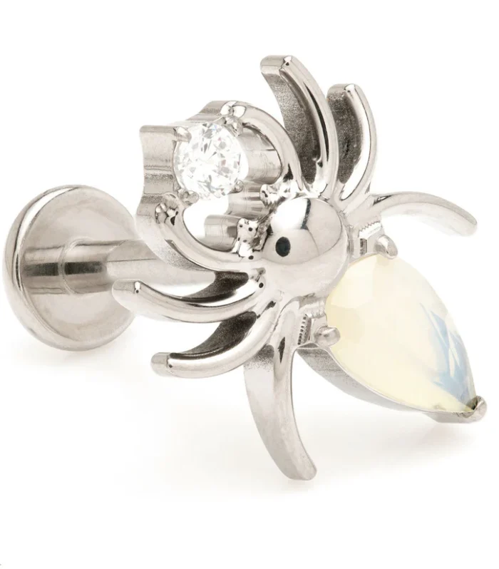 Ti Internal Jewelled Black Widow Labret