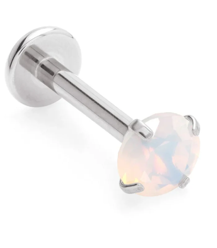Ti Internal Single Opal Prong-Set Labret