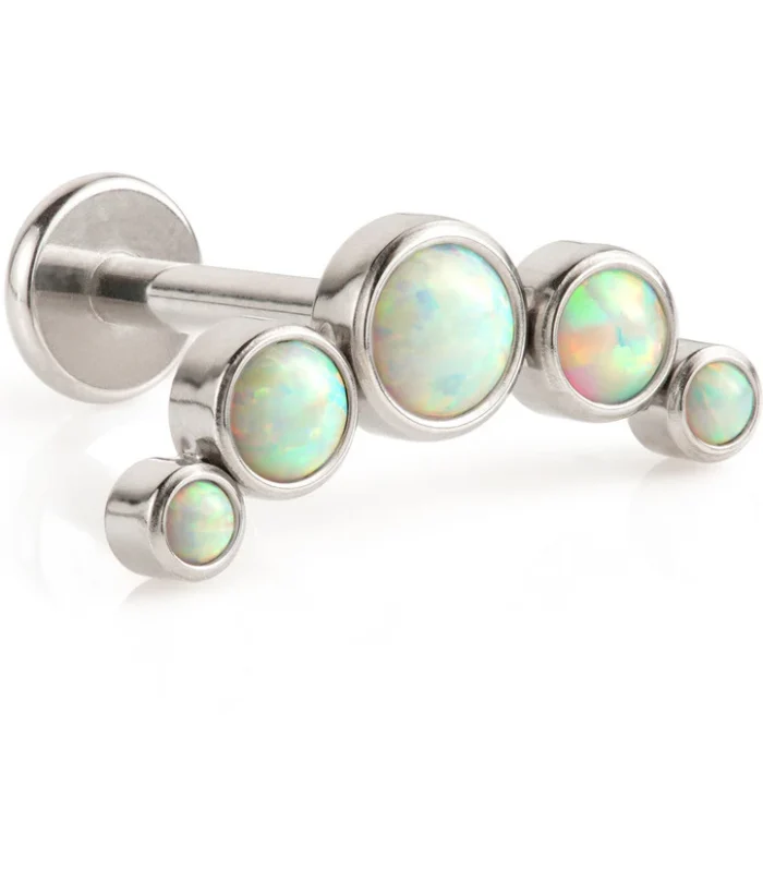 Ti Internal Labret with Opal Crescent Attachment