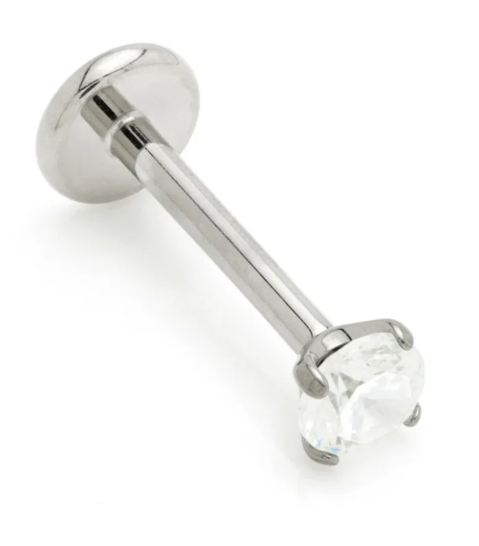 Ti Threadless Prong-Set Gem Labret (1mm)