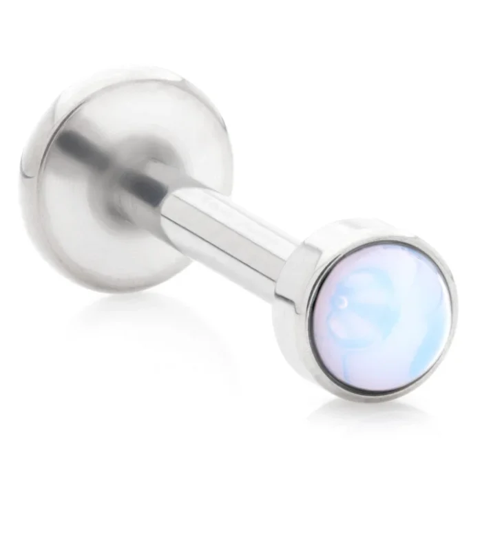 Ti Internal Labret with Opalite Stone Bezel Attachment