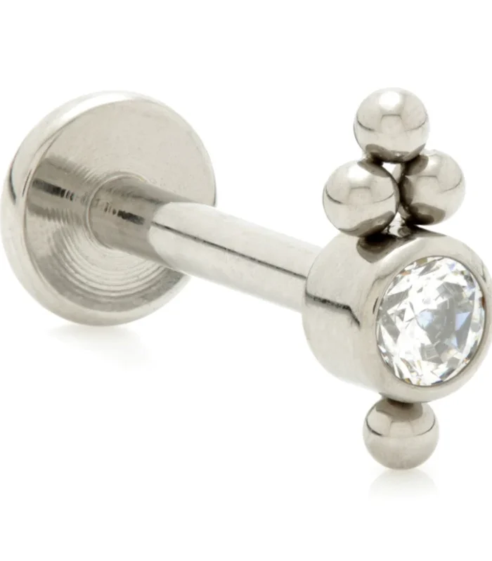 Ti Threadless Labret with Caeli Gem Attachment