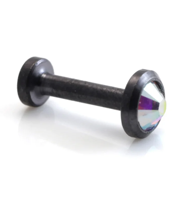 Graphite Black Ti Internal Thread Gem Disk Labret 3mm Base