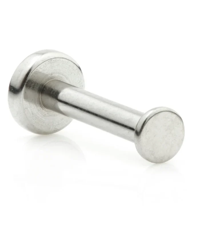 Threadless Ti Labret with Pop In Flat Disk