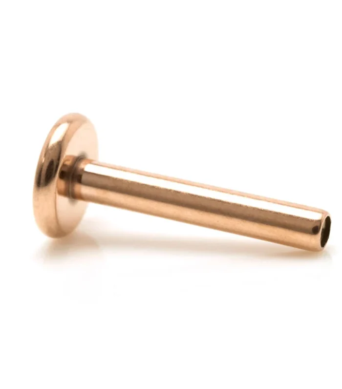 Rose Gold Threadless Ti Micro Labret Stem