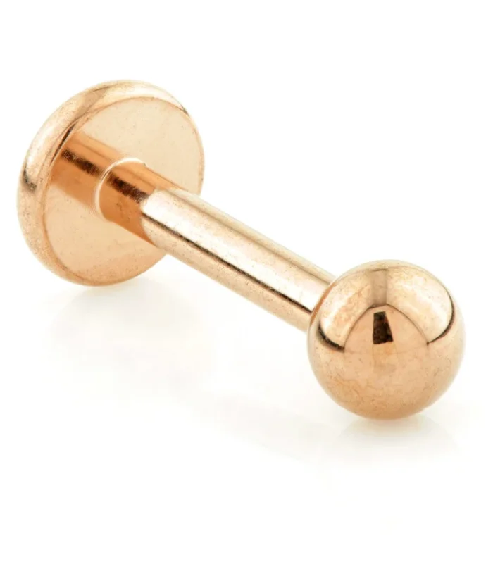Rose Gold Threadless Ti Micro Labret with Pop In Ball