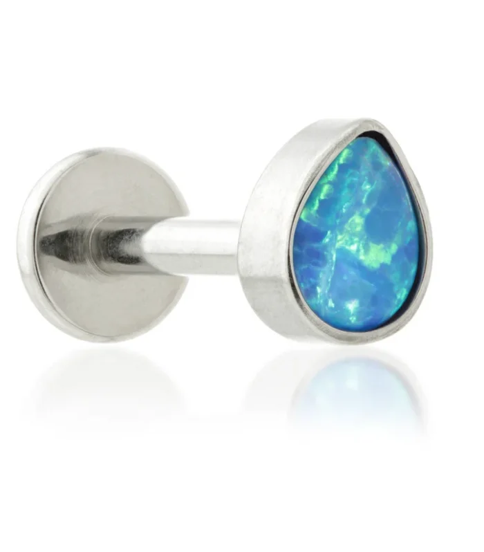 Ti Threadless Labret with Opal Bezel Marquise Attachment (Copy)