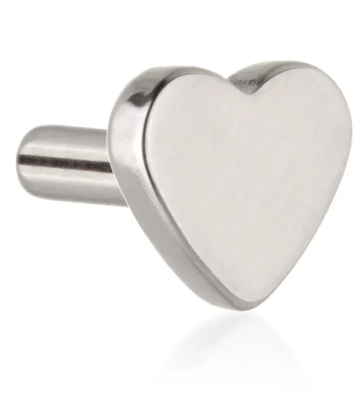 Ti Threadless Labret Stem with Heart Base