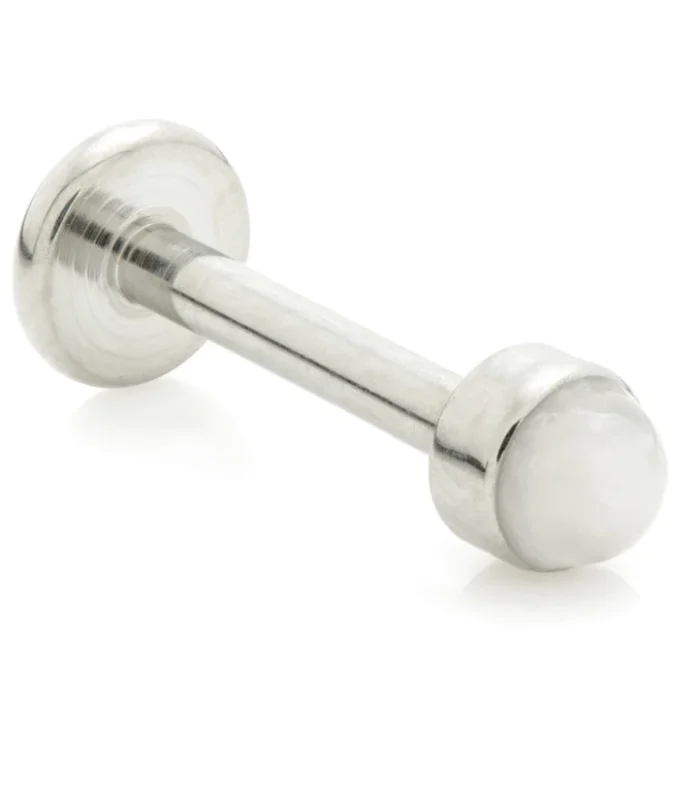 Ti Threadless Labret with Red Agate Stone Bezel Attachment (Copy)