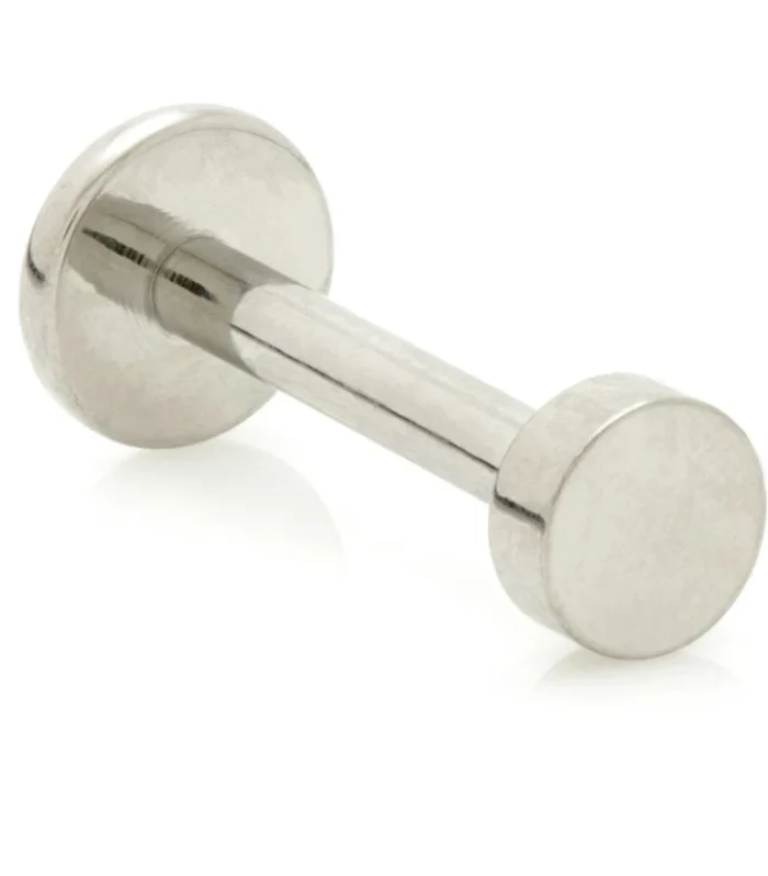 Ti Threadless Micro Labret with Pop In Thick Flat Disk Attachment