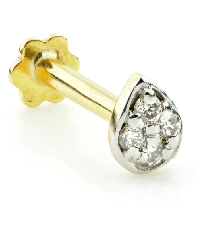 TL - 14ct Gold Diamond Pear Internal Labret