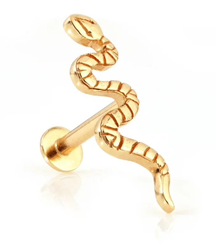TL - 9ct Gold Embossed Snake Internal Labret