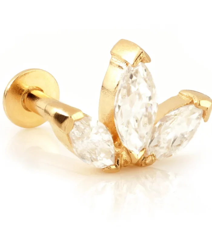 TL - 9ct Gold Fleur-De-Lis Internal Labret