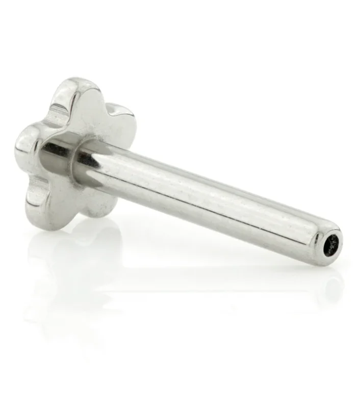 TL - Ti Threadless Labret Stem with Flower Base