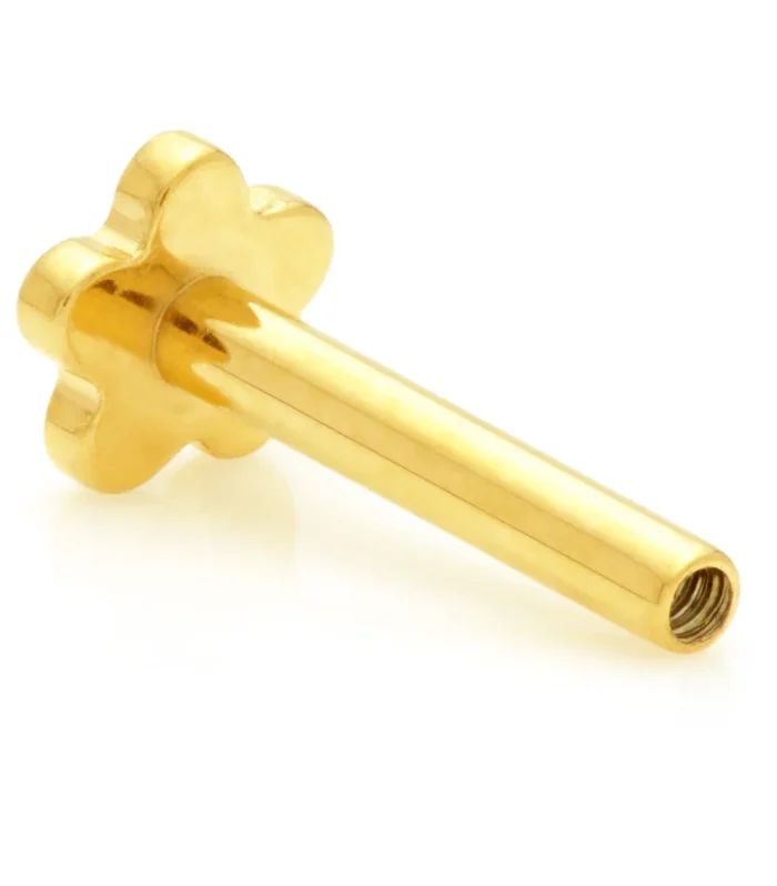 TL - Zircon Gold Ti Internal Labret Stem with Flower Base