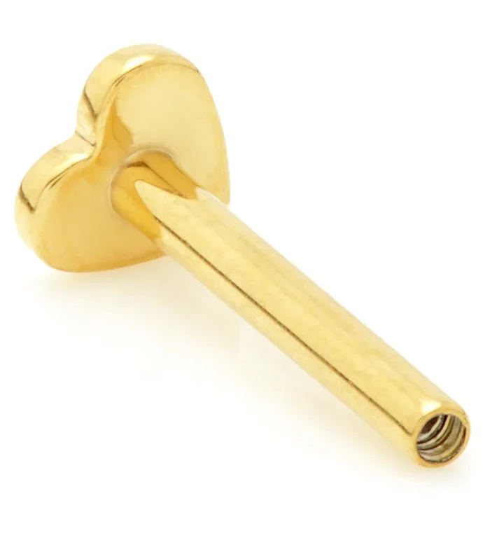 Zircon Gold Ti Internal Labret Stem with Heart Base