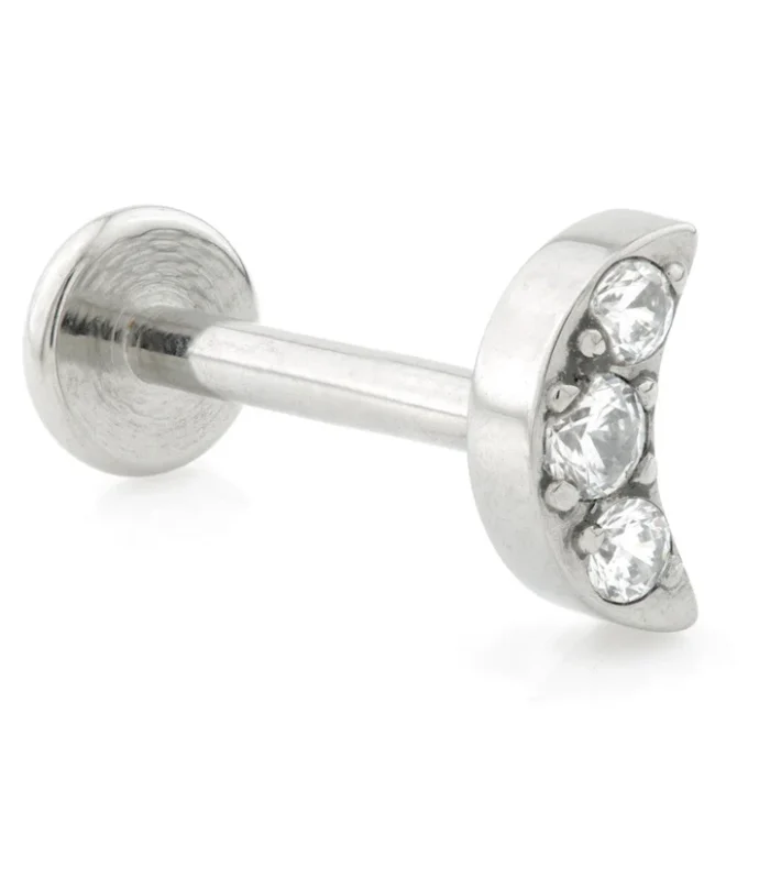 Internal Ti Jewelled Crescent Moon Labret