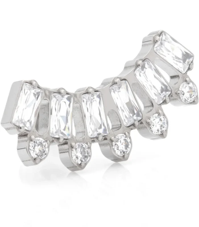 Ti Threadless Labret with Jewelled Baguette Cluster Attachment