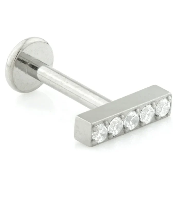 Internal Ti Multi 5 Gem Bar Labret