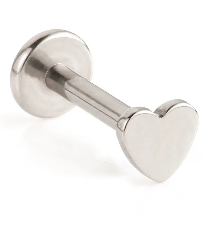 Ti Threadless Labret with Heart Disk Attachment