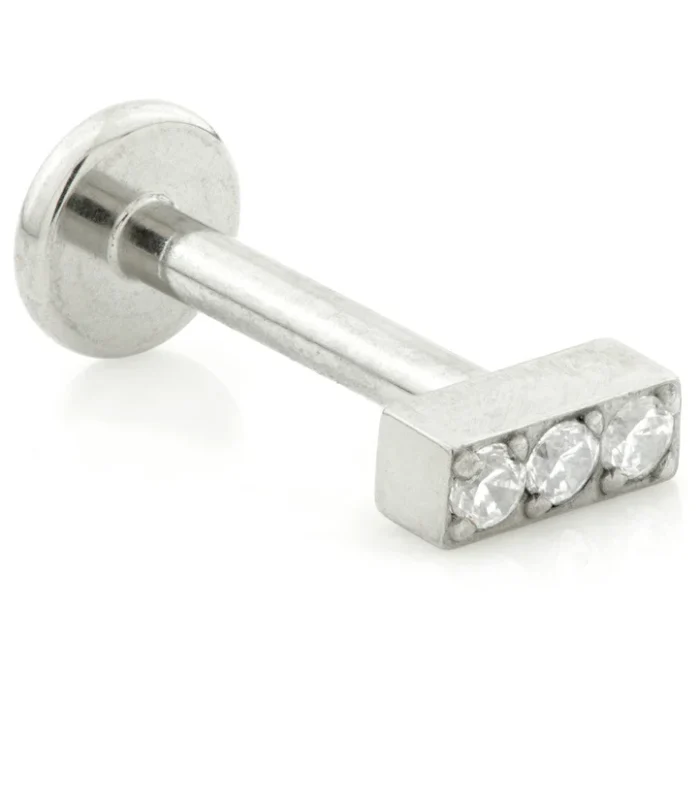 Threadless Ti Multi 3 Gem Bar Labret