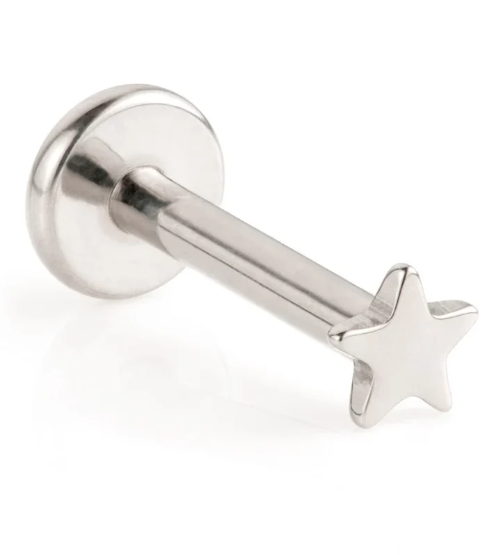 Ti Threadless Labret with Star Disk Attachment