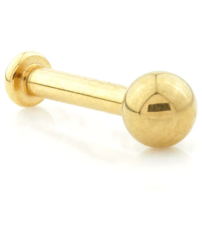 Yellow Gold Internal PVD Small Base Ti Labret