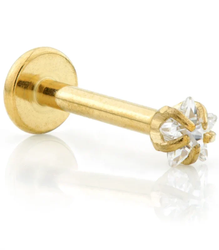 Zircon Gold Internal Ti Micro Labret with Star Gem Attachment (1.2mm)