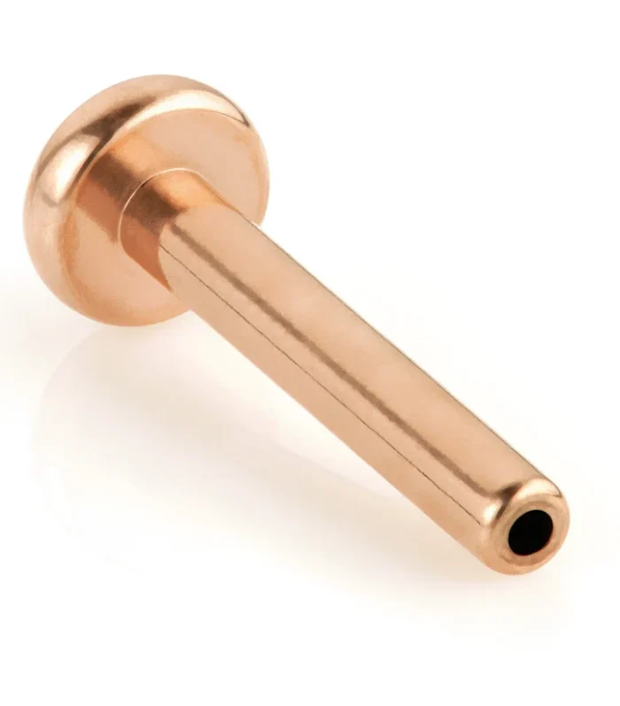 Rose Gold Ti Threadless Small Base Labret Stem